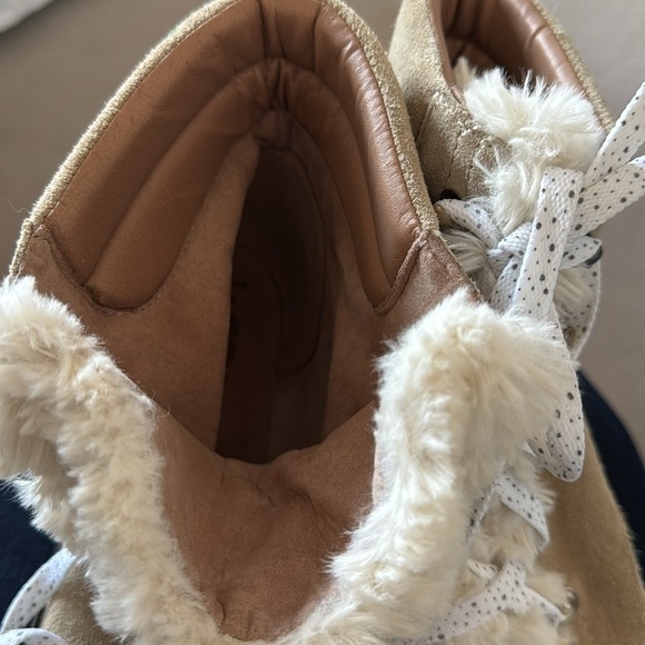 Sam Edelman Darrah tan suede / furry lace up boots - Picture 10 of 12